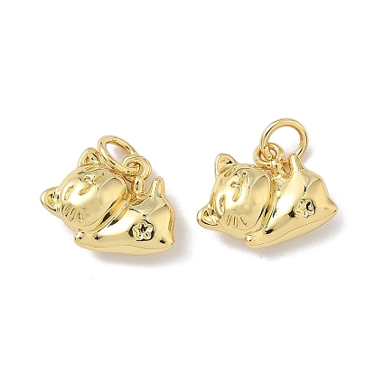 Латунные подвески, подвески в форме кошки, с целью перехода в кольце, стойки покрытие, долговечный, без кадмия и без свинца