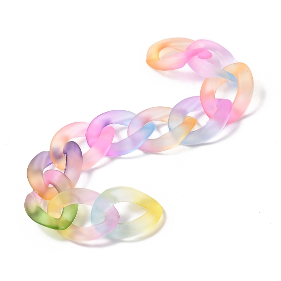 Handgefertigte sprühlackierte Acryl-Bordsteinkette, für Schmuck machen, Twist, ellipsenförmige