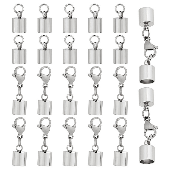 20 шт. 2 застежки-когти из нержавеющей стали в стиле омара, с перемычками и двойными 304 концами шнура из нержавеющей стали