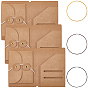 3Pcs Kraft Paper File Pockets, Rectangle, with 3Pcs Nylon Travel Notebook Elastic Ropes