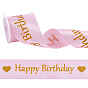 10 mètres de ruban d'anniversaire en polyester, pour nœud papillon, emballage de fleurs, décoration cadeau, avec bobines en plastique 1pc