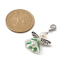 Angel Glass Seed Beads Pendant Decorations, with Tibetan Style Alloy Beads and 304 Stainless Steel Lobster Claw Clasps