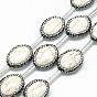 Natural Magnesite Rhinestone Beads, Oval