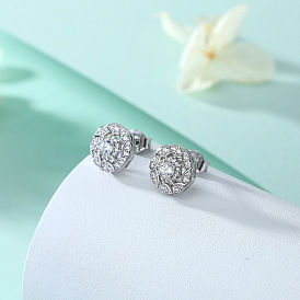 Colorful Gemstone & Zirconia Stud Earrings for Women - 925 Sterling Silver Birthstone Jewelry