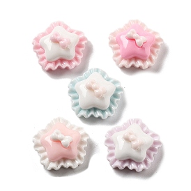 Lindos cabujones de resina de la serie de moños en forma de dibujos animados, estrella, 13x13x7 mm