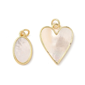 Подвески из латуни из натуральных ракушек, с прыжковых колец, реальный 18 k позолоченный, без свинца и без кадмия, долговечный, стойки покрытие, цвет морской раковины