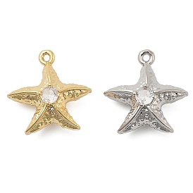 Латунные микро проложить кубического циркония подвески, прелести морская звезда