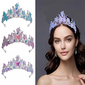 Alloy Crown Hair Bands, Hair Accessories for Woman Girls, Butterfly & Flower