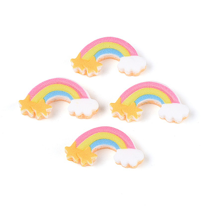 Кабошоны из смолы, радуга