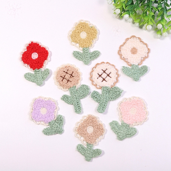 Полотенце в форме цветка, стиль вышивки, хлопок, гладить/пришивать заплатки, аппликация, значки, для одежды