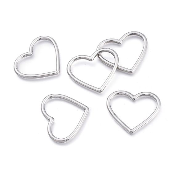 304 Stainless Steel Linking Rings, Heart