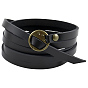 1 Articles à double usage pour PC, bracelets en cuir, avec les accessoires en alliage, plat rond, bronze antique