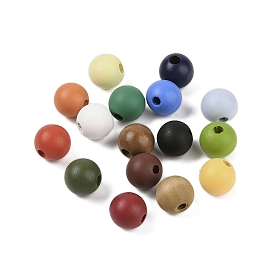 Wood European Beads, Matte Style, Round