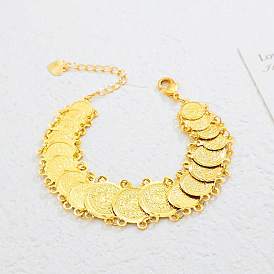 Элегантные латунные браслеты-монетки для женщин
