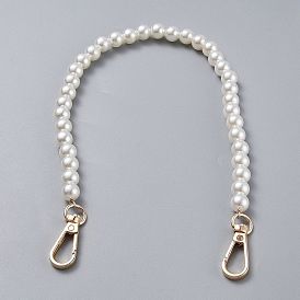 Correas de cadena de bolso, con cuentas de perlas de imitación de plástico abs y cierres giratorios de aleación de zinc de oro claro, para accesorios de reemplazo de bolsas