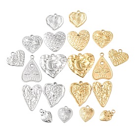 10 шт. 304 подвески из нержавеющей стали, шарма сердца