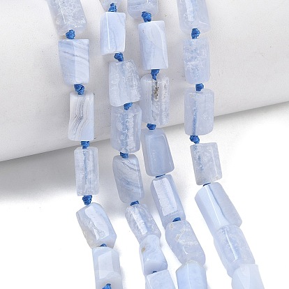 Натуральный голубой кружевной агат бисер нитей, колонка, граненые