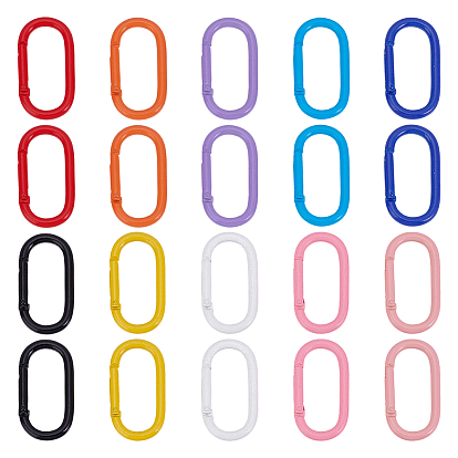 20 шт 10 цвета краска для выпечки сплав пружинные затворные кольца, овальные