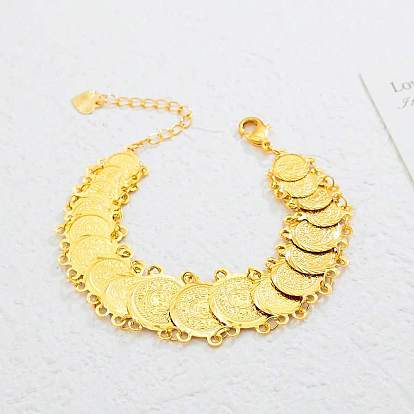 Элегантные латунные браслеты-монетки для женщин