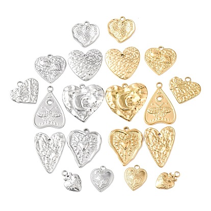 10 шт. 304 подвески из нержавеющей стали, шарма сердца