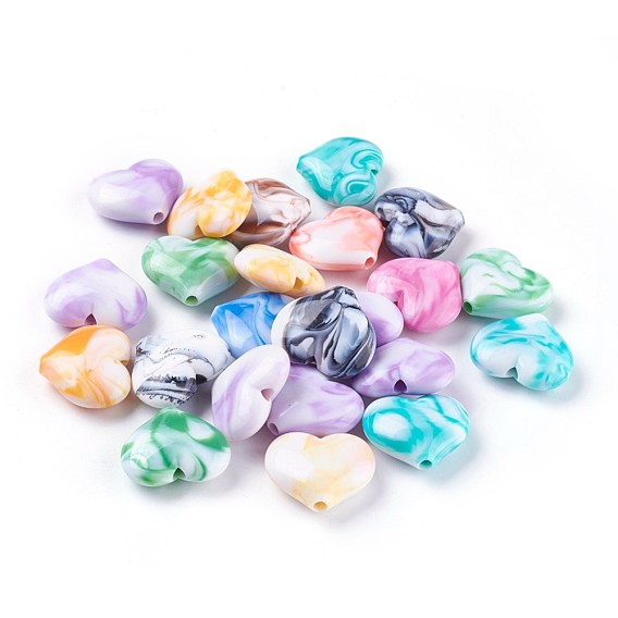 Acrylic Imitation Gemstone Beads, Heart