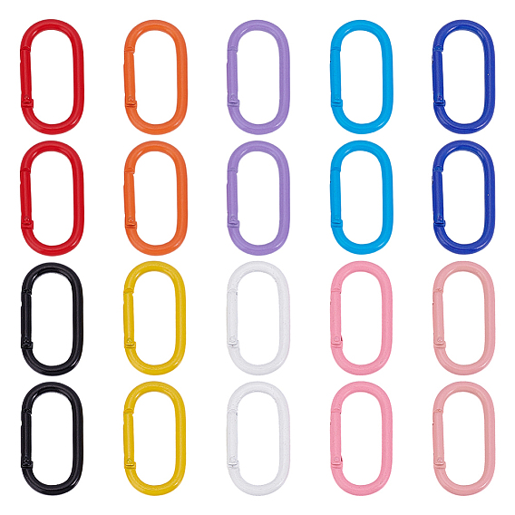 20 шт 10 цвета краска для выпечки сплав пружинные затворные кольца, овальные
