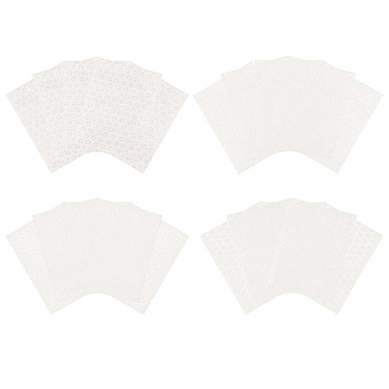 20Pcs 4 Styles Hollow Out Craft Paper, Rectangle