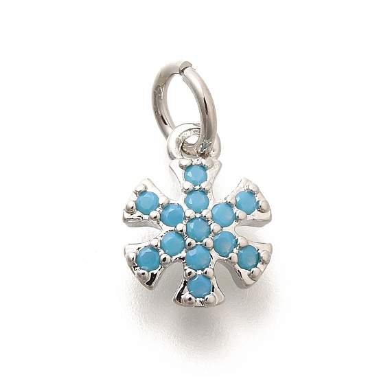 Латунные микро проложить кубического циркония подвески, с целью перехода в кольце, долговечный, без свинца и без кадмия, прелести снежинки