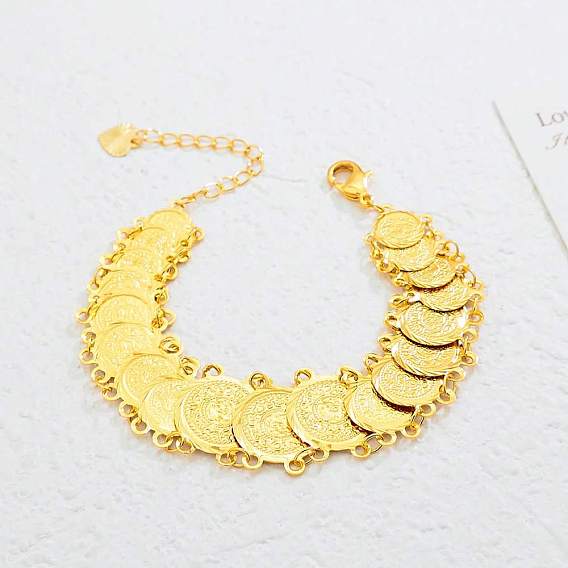 Элегантные латунные браслеты-монетки для женщин