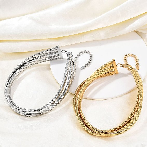 304 нержавеющая сталь 3-цепочка-змейка для женщин