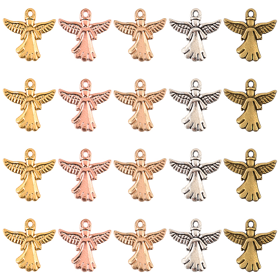 40 шт 5 цвета подвески из сплава в тибетском стиле, ангельские прелести
