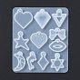 DIY силиконовые формы кулон, формы для литья смолы, треугольные, алмаз, сердце, бантом, губа, звезда, звезда Давида, ромб, дельфин, луна