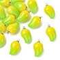 Mango Opaque Acrylic Pendants, with Iron Findings