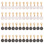48 pcs 2 décorations de pendentif en alliage d'émail de couleurs, avec alliage de zinc homard fermoirs pince, plat rond avec constellation