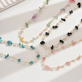 Fashionable Gemstone Bead Collar Necklace for Women's Daily Wear and Parties