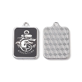 Acrylic Pendants, with Platinum Tone Alloy Findings, Lead Free & Cadmium Free, Rectangle