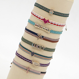 Nepalese style webbing fashion minimalist micro-inlaid accessories bracelet eye webbing series instant bracelet