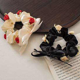 Romantic Rose Bow Hair Tie French Vintage Butterfly Headband Ribbon Hair Accessories