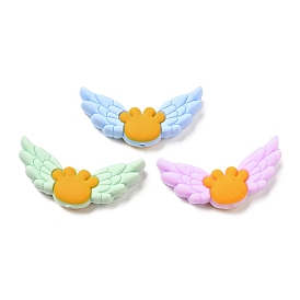 Wing Food Grade Eco-Friendly Silicone Focal Beads, Chewing Beads For Teethers, DIY Nursing Necklaces Making