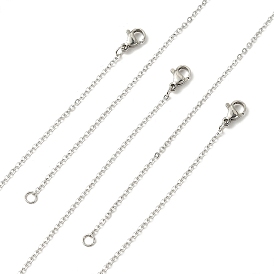 10Pcs 304 Stainless Steel Cable Chain Necklaces Set for Men Women