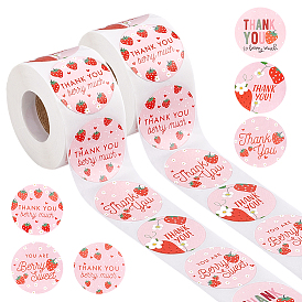 Плоские круглые с наклейками в форме клубники, клейкая этикетка, для украшения свадьбы аксессуары