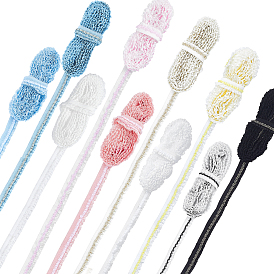10 Couleurs polyester élastique extensible bordure en dentelle, pour les vêtements de poupée, fournitures de couture et de loisirs créatifs