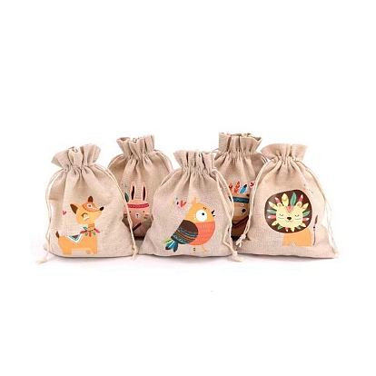 Rectangle Cotton Storage Bags, Drawstring Pouches Packaging Bag