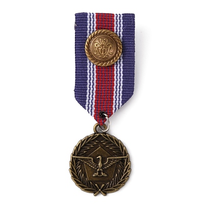 Pin de solapa de aleación de medalla de águila, insignia de poliéster para hombre para ropa de mochila, bronce antiguo y dorado antiguo