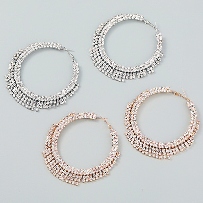 Sparkling Diamond Fringe Earrings with Geometric Chain for Women