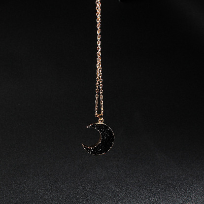 Ожерелья из сплава смолы с подвеской в виде полумесяца, золотые