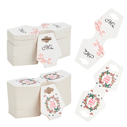 300 Pcs 2 Styles Paper Hair Ties Display Cards