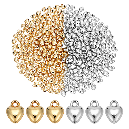 400шт 2 цвета ccb пластиковые подвески, сердце прелести