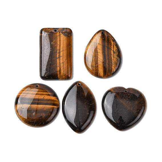 Природных тигровый глаз подвески, прямоугольное сердце конский глаз, разнообразные