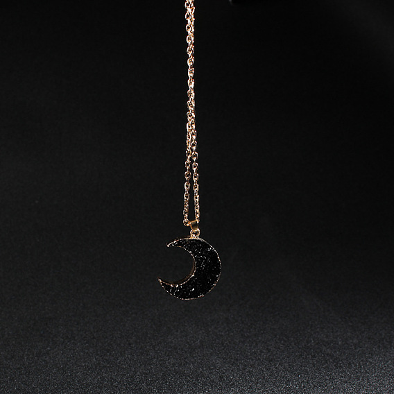 Ожерелья из сплава смолы с подвеской в виде полумесяца, золотые